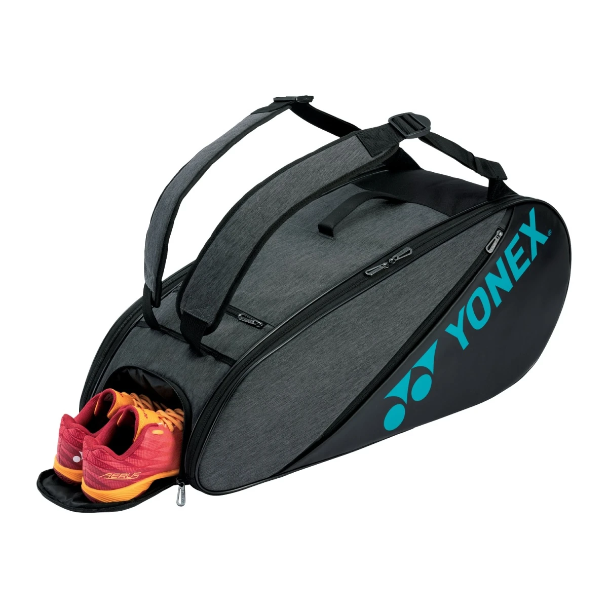 Yonex Racketbag Active Raquet 2023 (Schlägertasche, 2 Hauptfächer, Schuhfach) Grau 6er – Bild 2