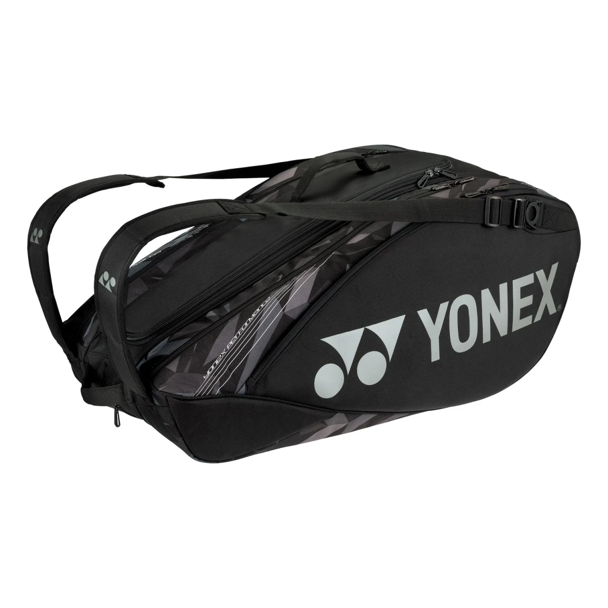 Yonex Racketbag Pro Racquet (Schlägertasche, 3 Hauptfächer, Therrmofach) Schwarz/grau 9er