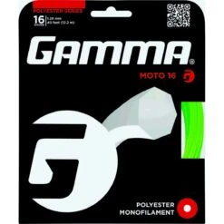 Gamma Tennissaite Moto (Haltbarkeit+Spin) Limettegrün 12m Set