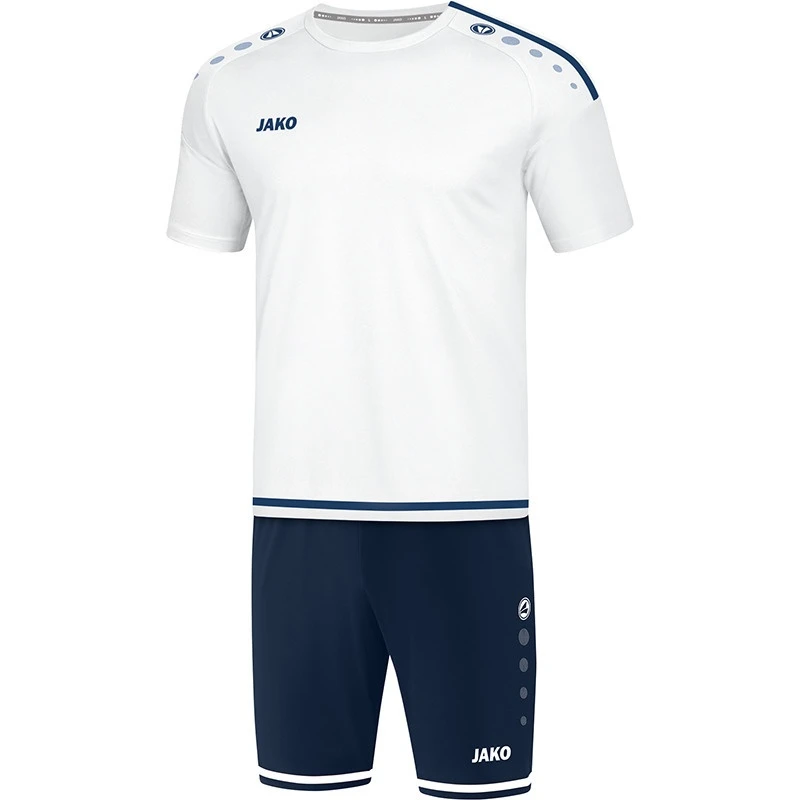 JAKO Sport-Tshirt Trikot Striker 2.0 KA (100% Polyester Keep Dry) Kurzarm Weiss/dunkelblau Jungen – Bild 3