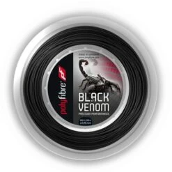 Polyfibre Tennissaite Black Venom (Haltbarkeit+Kontrolle) Schwarz 200m Rolle