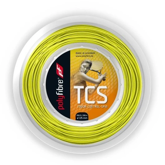 Polyfibre Tennissaite TCS (Haltbarkeit+Touch) Gelb 200m Rolle