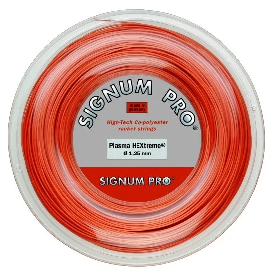 Signum Pro Tennissaite Plasma Hextreme (Haltbarkeit+Spin) Orange 200m Rolle