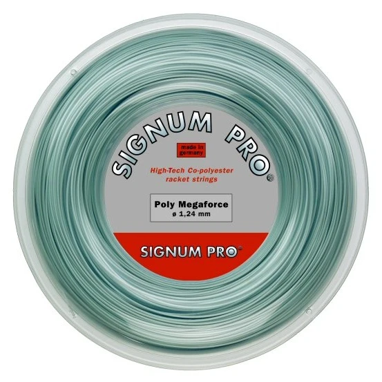 Signum Pro Tennissaite Poly Megaforce (Haltbarkeit+Power) Silber 200m Rolle